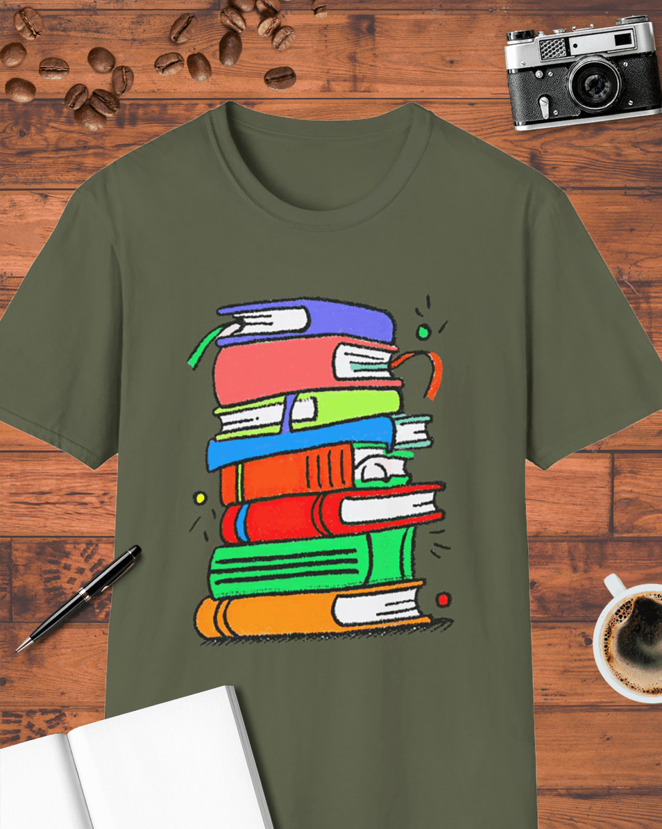 Colorful Book Stack T-Shirt
