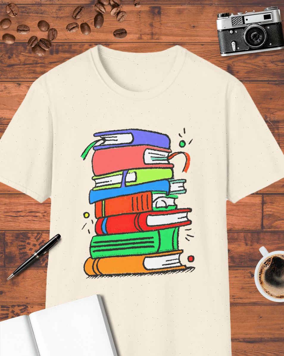 Colorful Book Stack T-Shirt