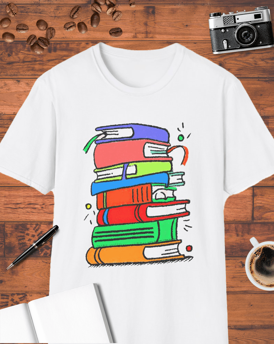 Colorful Book Stack T-Shirt