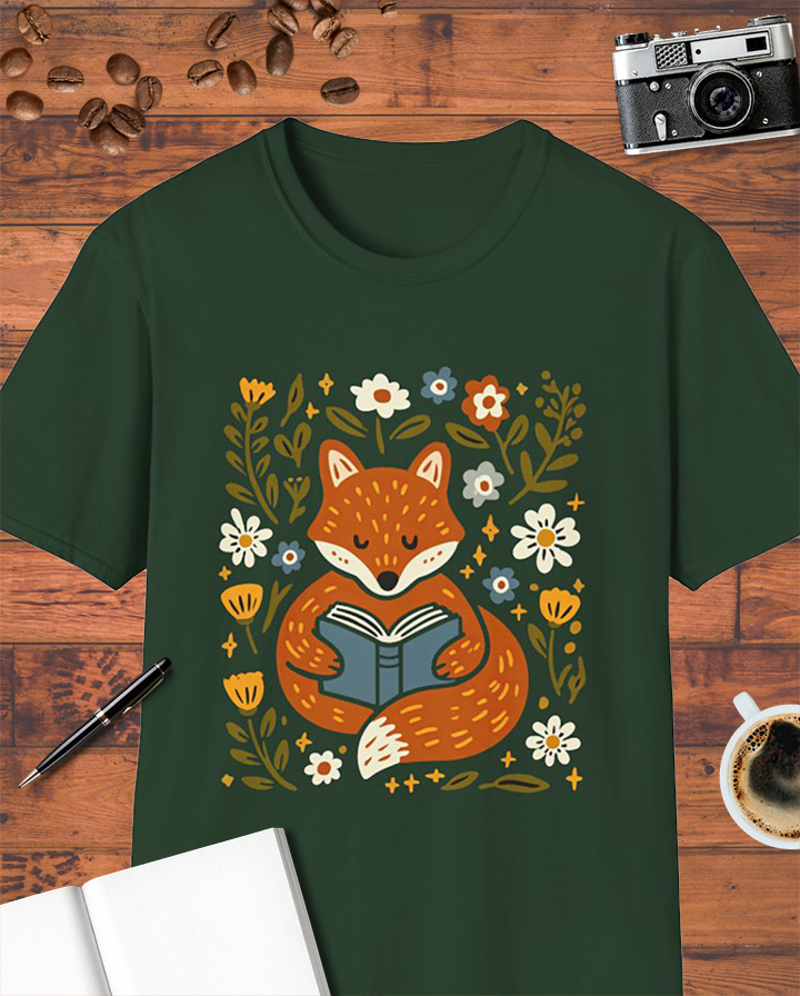 Cozy Reading Fox T-Shirt