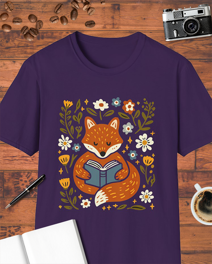 Cozy Reading Fox T-Shirt