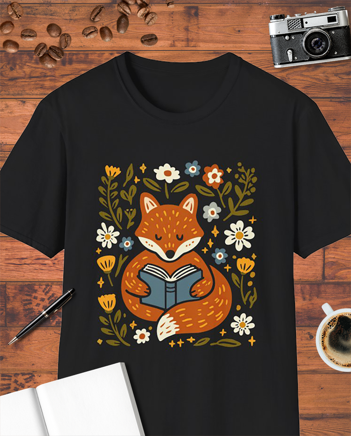 Cozy Reading Fox T-Shirt