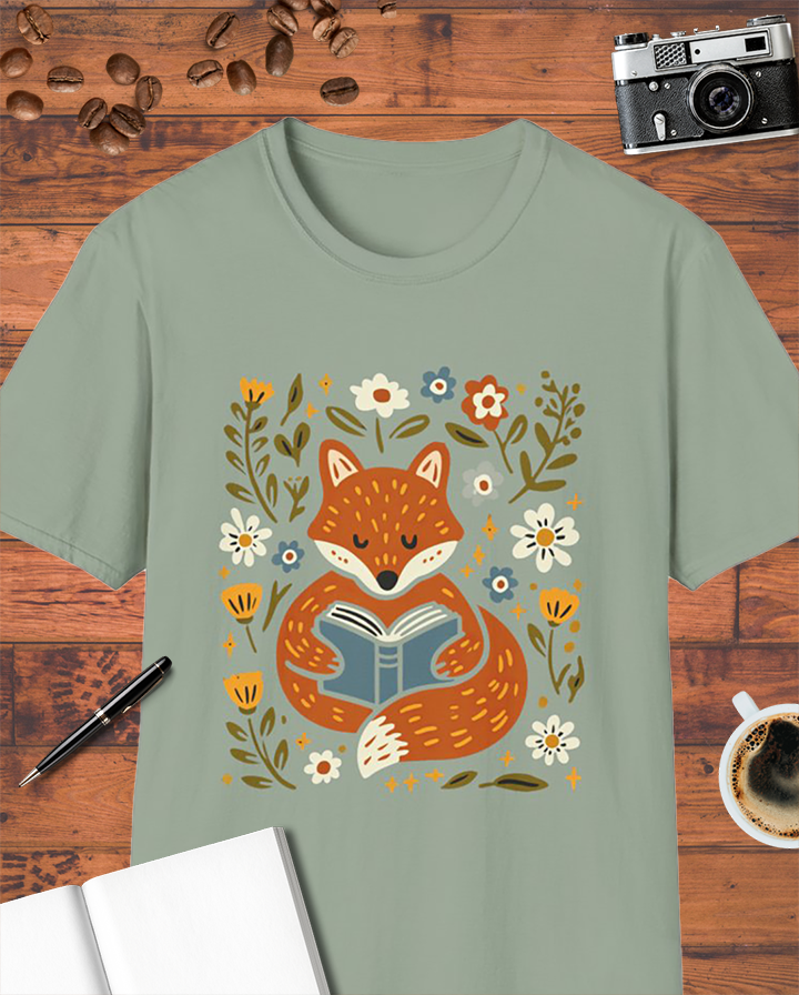 Cozy Reading Fox T-Shirt
