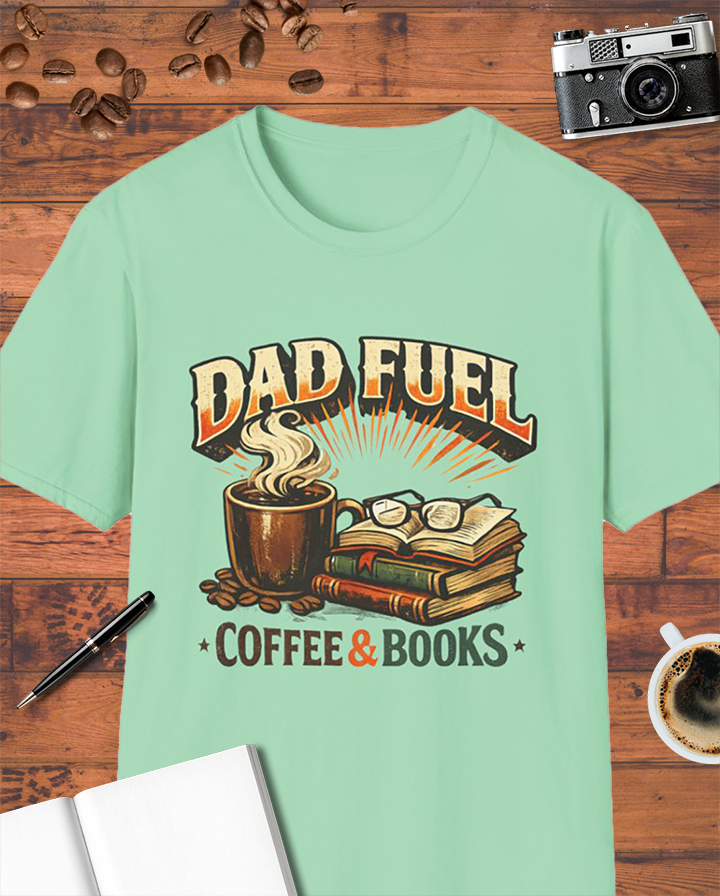 Dad Fuel: Coffee & Books T-Shirt