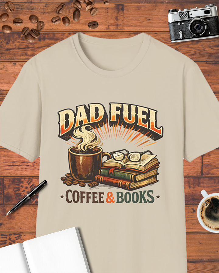 Dad Fuel: Coffee & Books T-Shirt