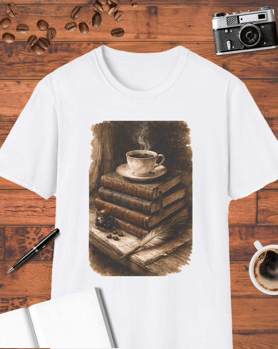 Dark Academia Coffee & Books T-Shirt