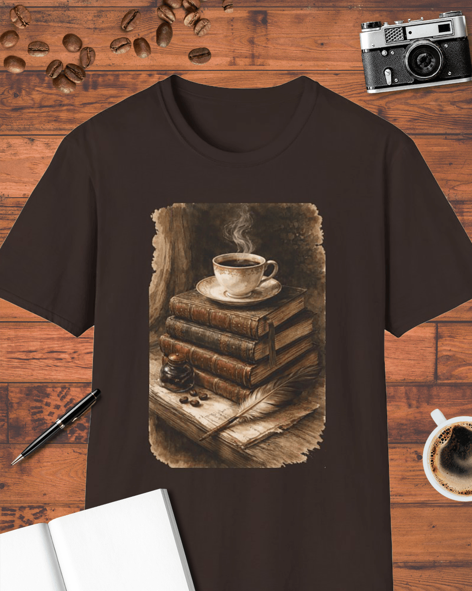 Dark Academia Coffee & Books T-Shirt