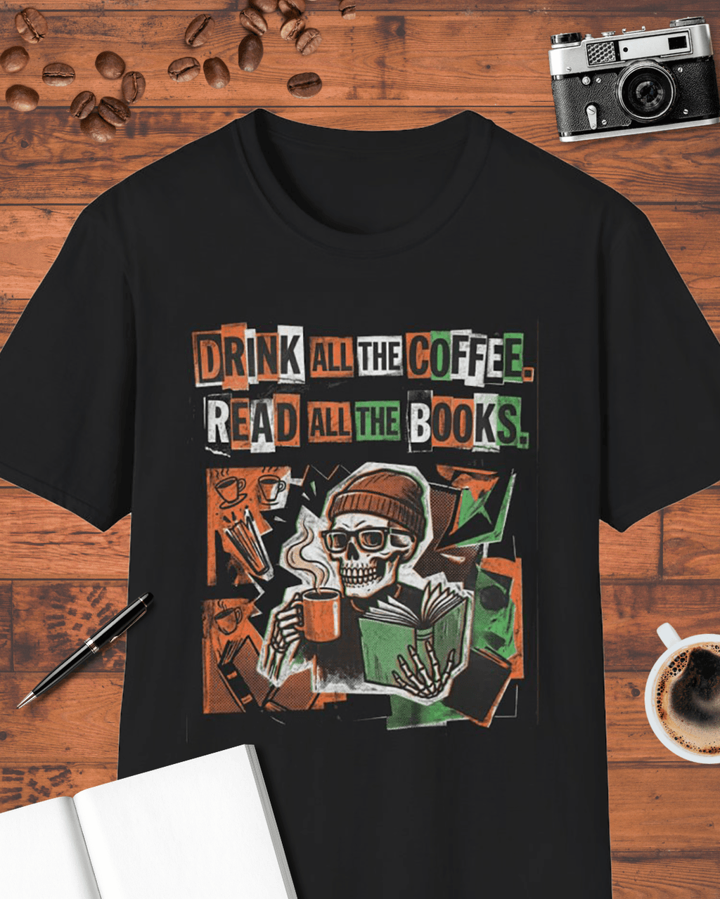Drink All the Coffee Read All the Books T-Shirt