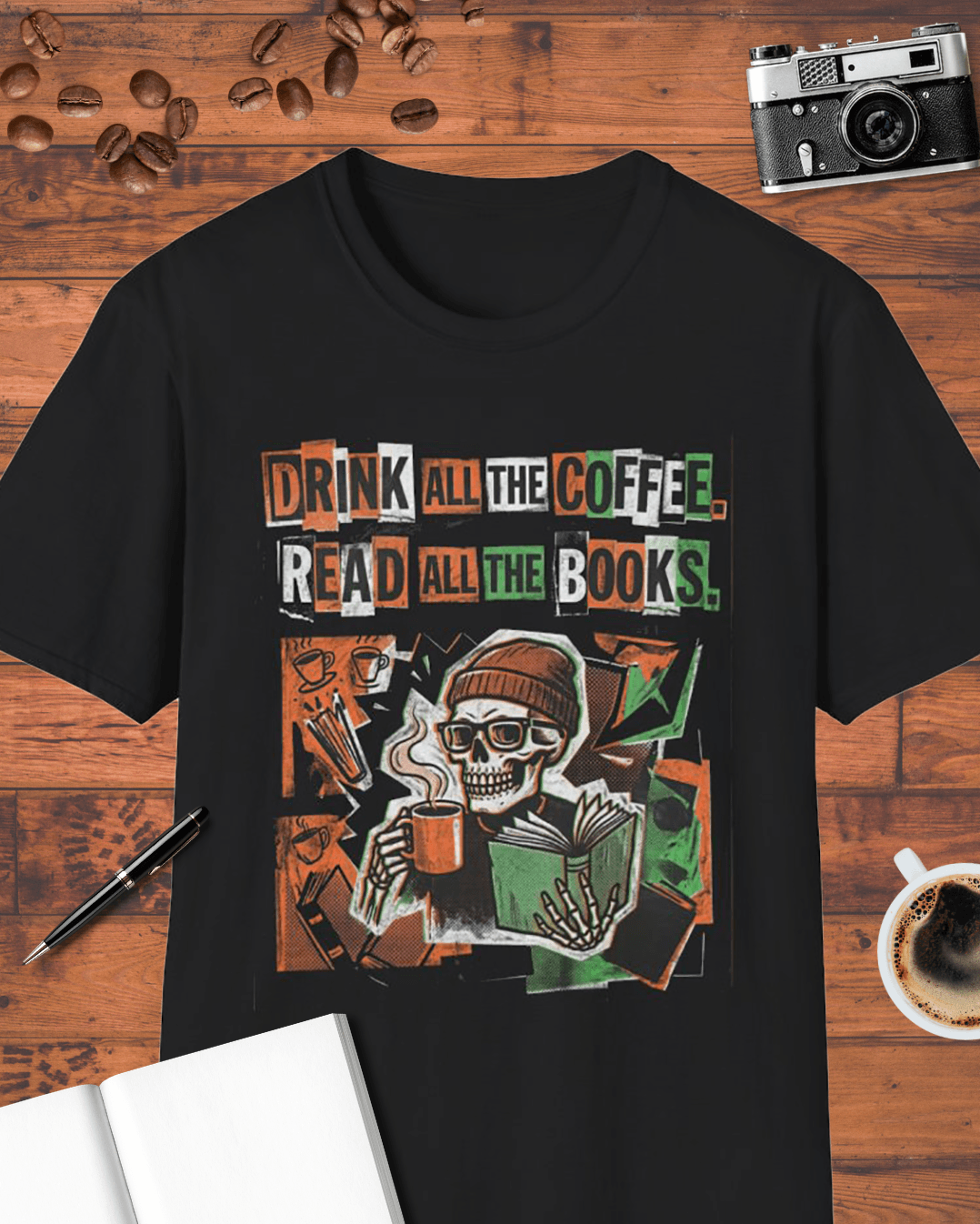 Drink All the Coffee Read All the Books T-Shirt
