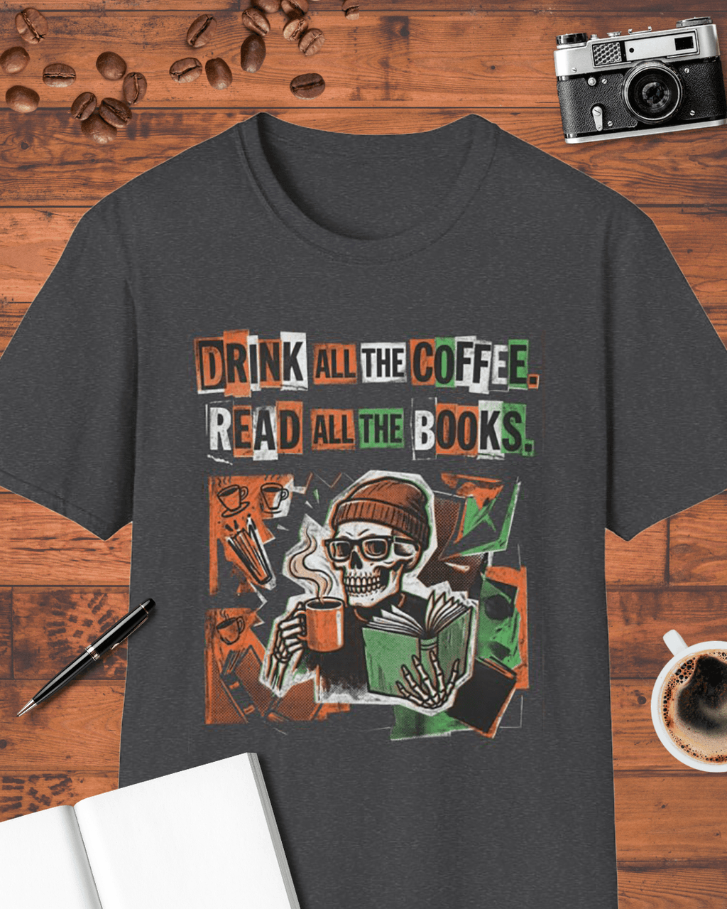 Drink All the Coffee Read All the Books T-Shirt