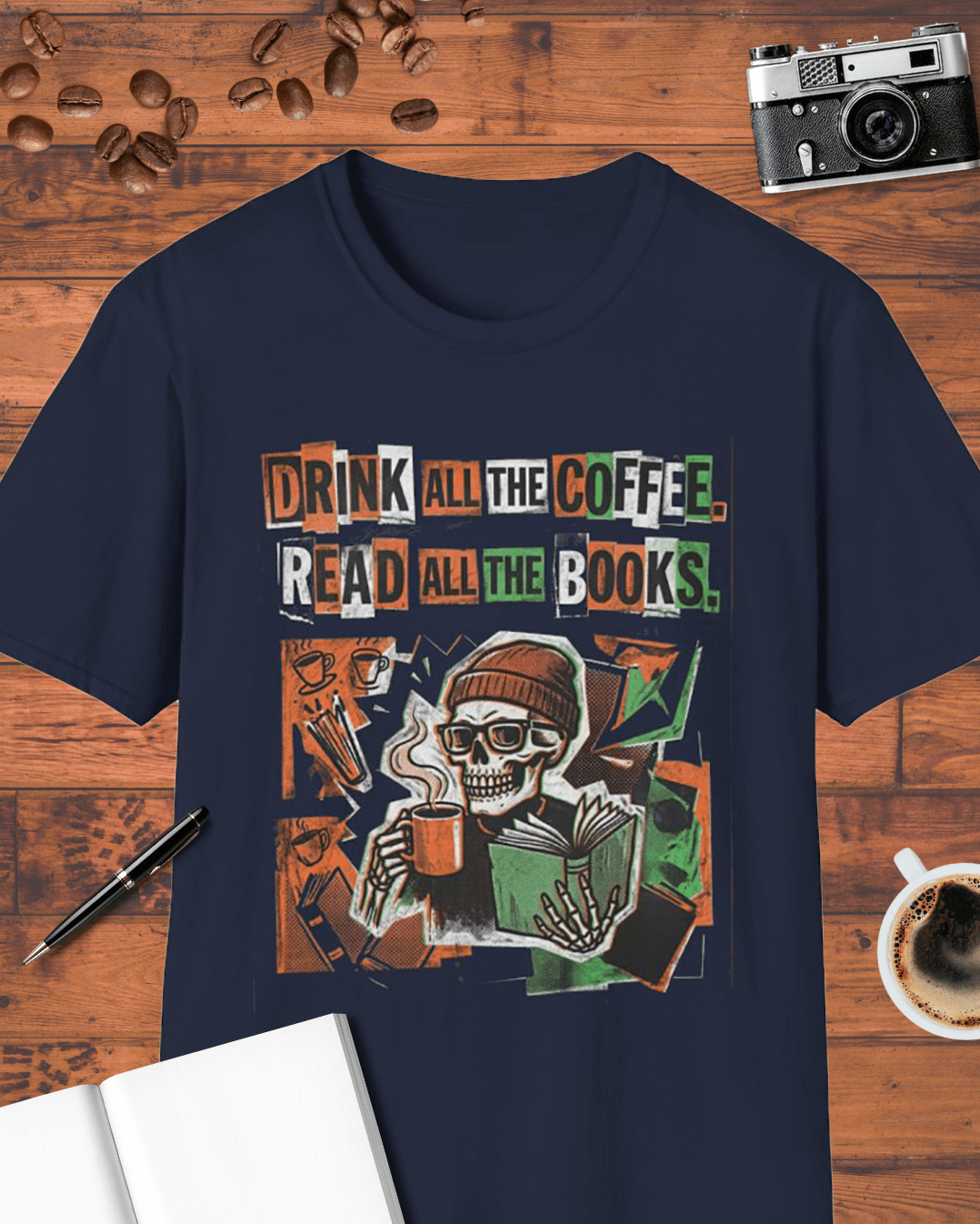 Drink All the Coffee Read All the Books T-Shirt