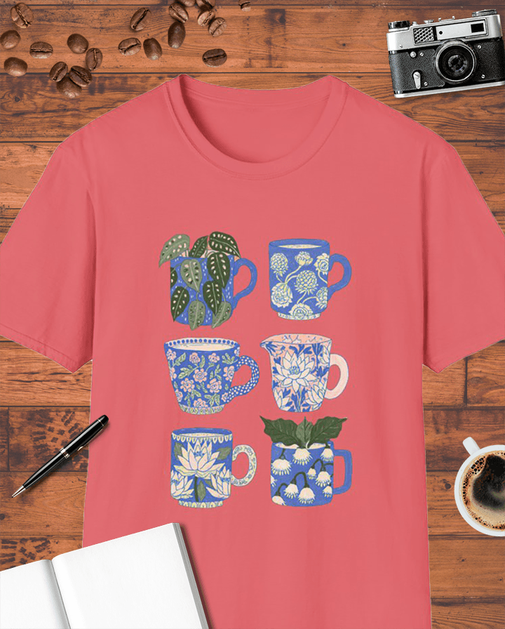 Floral Cottagecore Coffee Cups T-Shirt