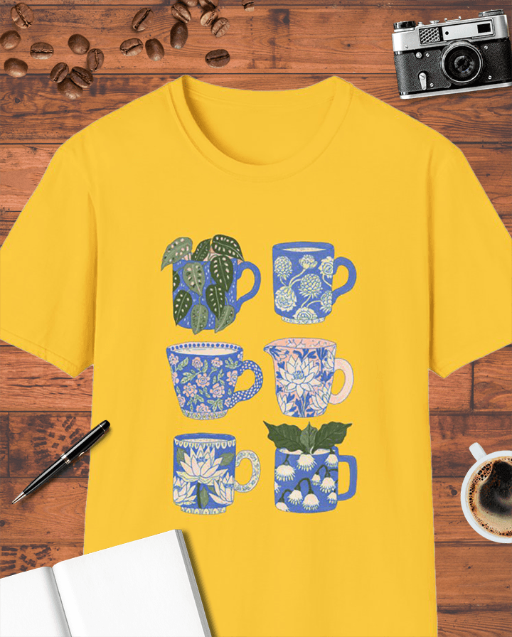 Floral Cottagecore Coffee Cups T-Shirt