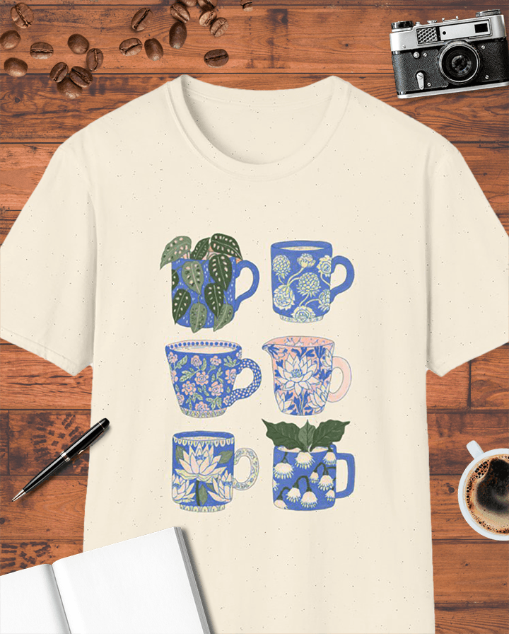 Floral Cottagecore Coffee Cups T-Shirt