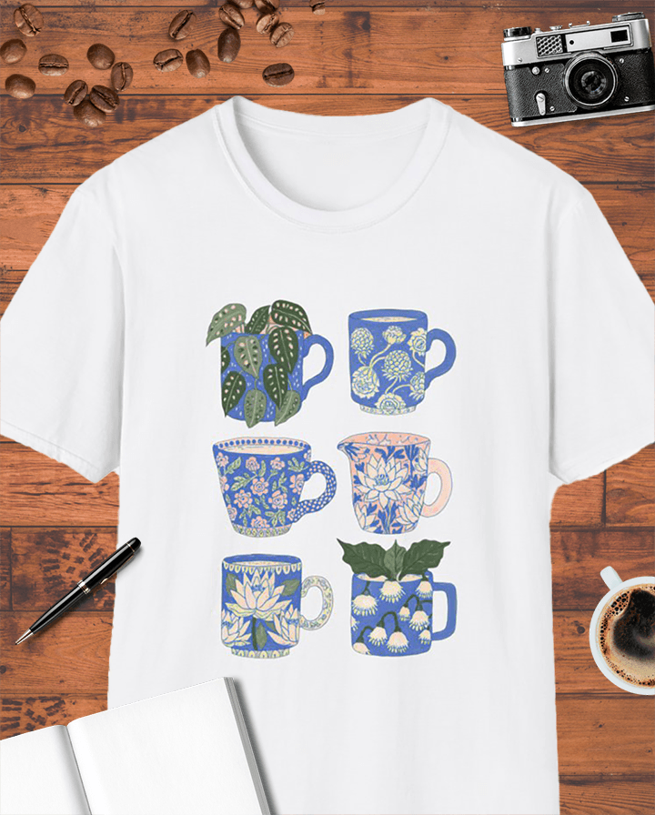 Floral Cottagecore Coffee Cups T-Shirt