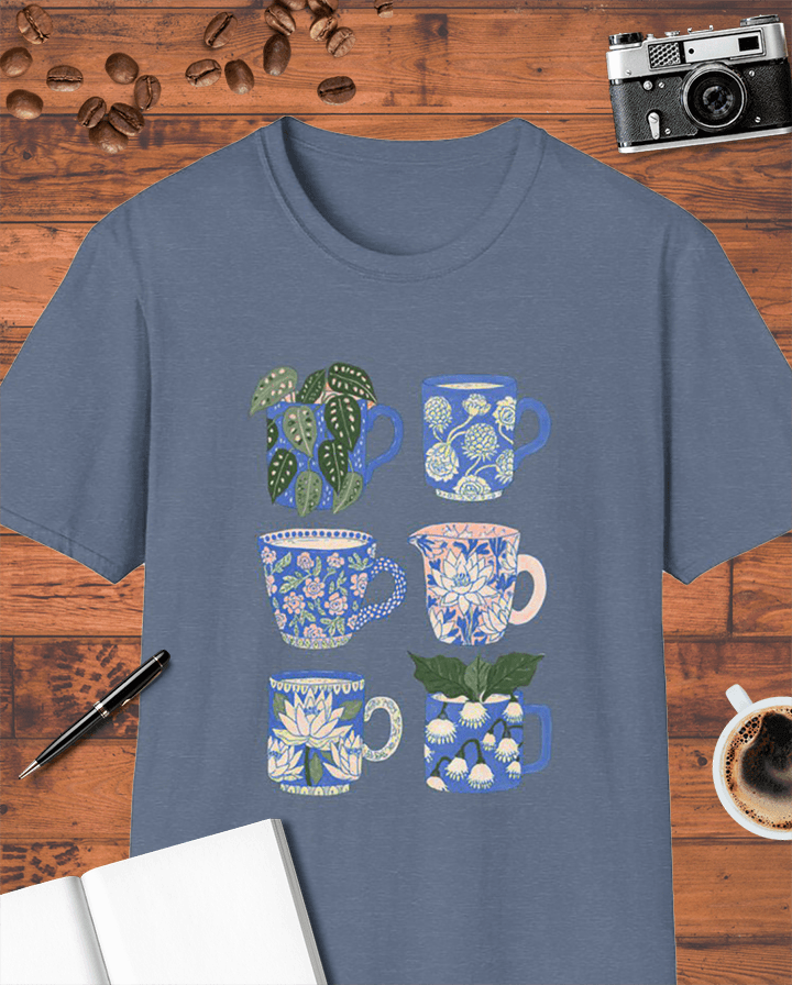 Floral Cottagecore Coffee Cups T-Shirt