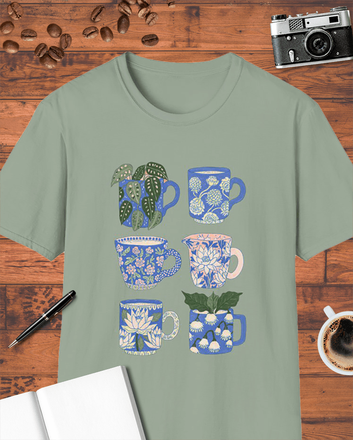 Floral Cottagecore Coffee Cups T-Shirt