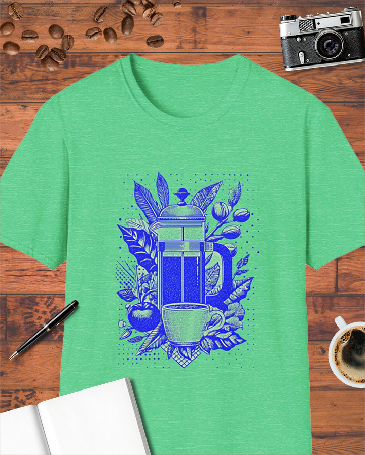 French Press Coffee Art T-Shirt