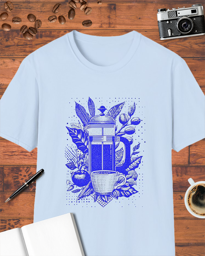 French Press Coffee Art T-Shirt