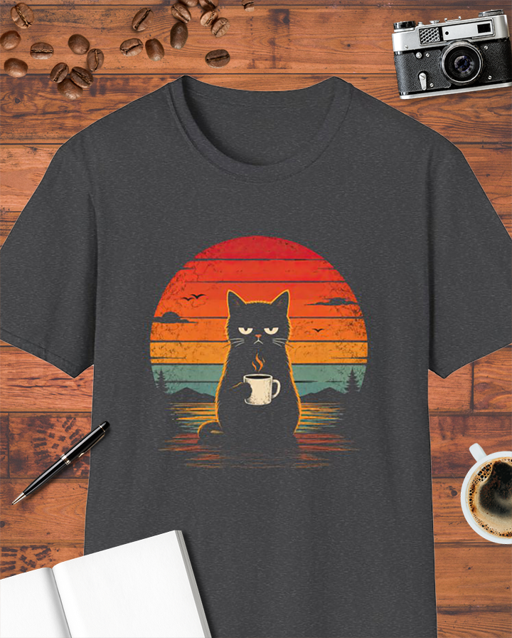 Funny Cat Coffee T-Shirt