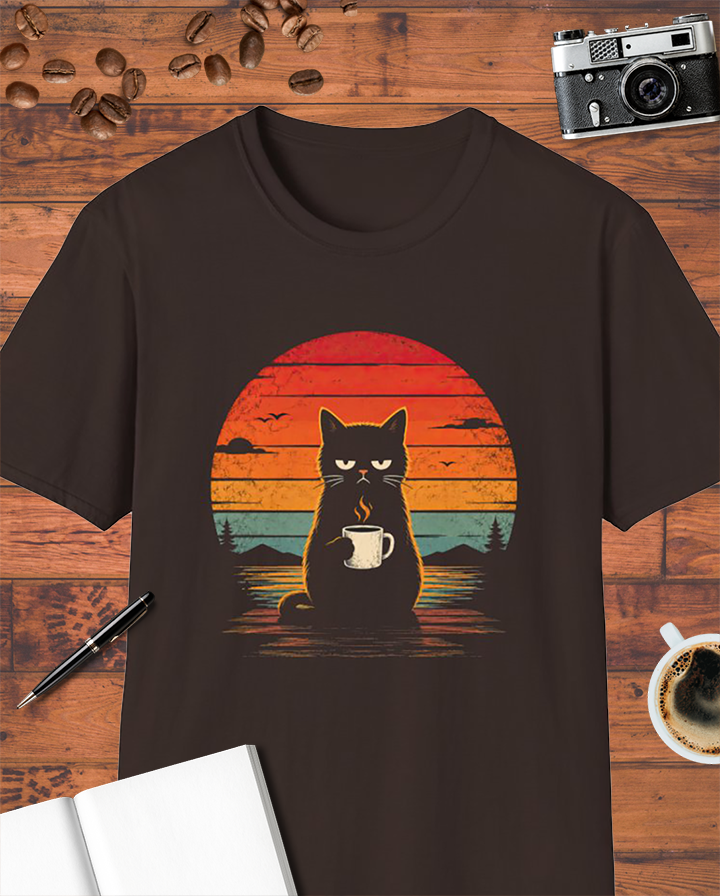 Funny Cat Coffee T-Shirt
