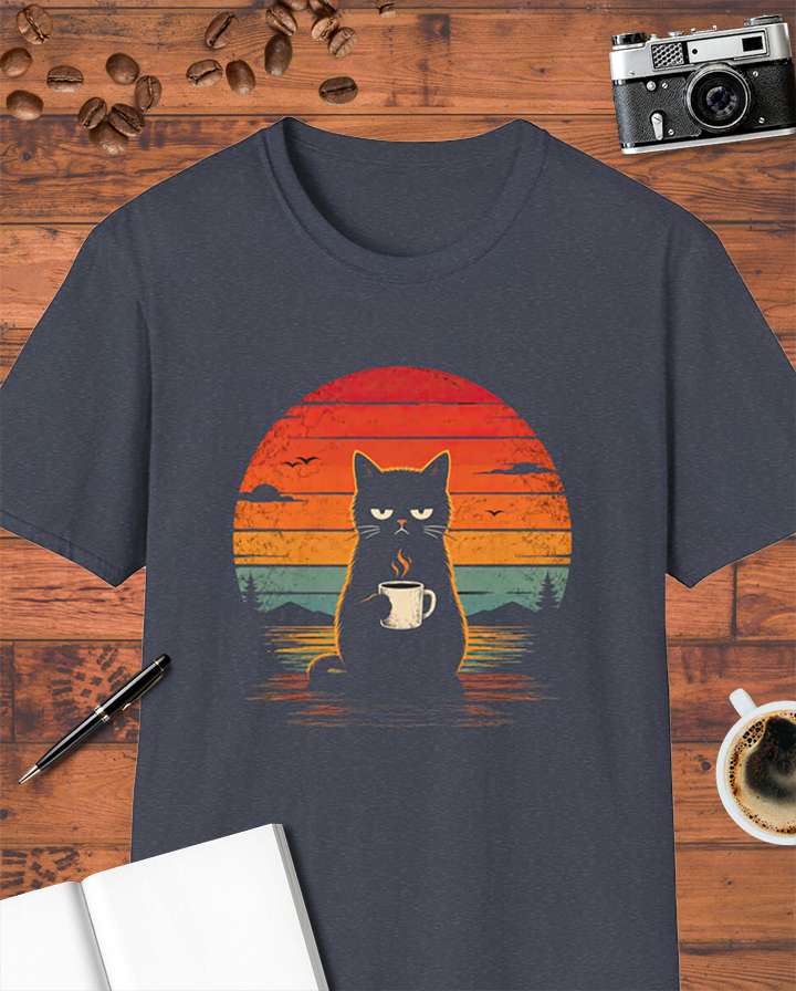 Funny Cat Coffee T-Shirt