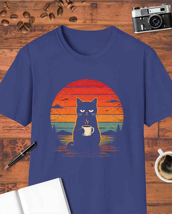Funny Cat Coffee T-Shirt