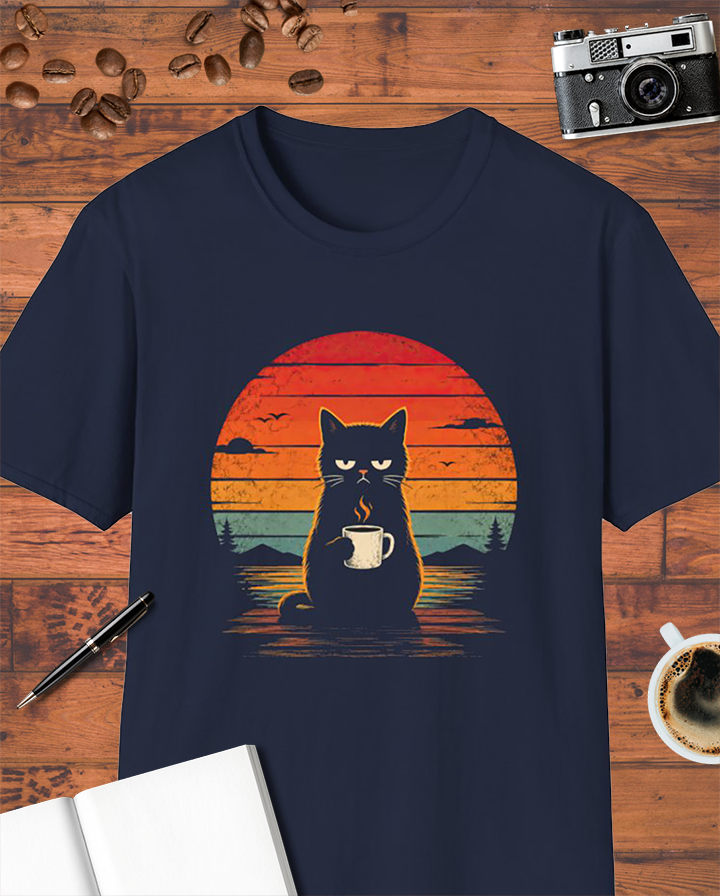 Funny Cat Coffee T-Shirt