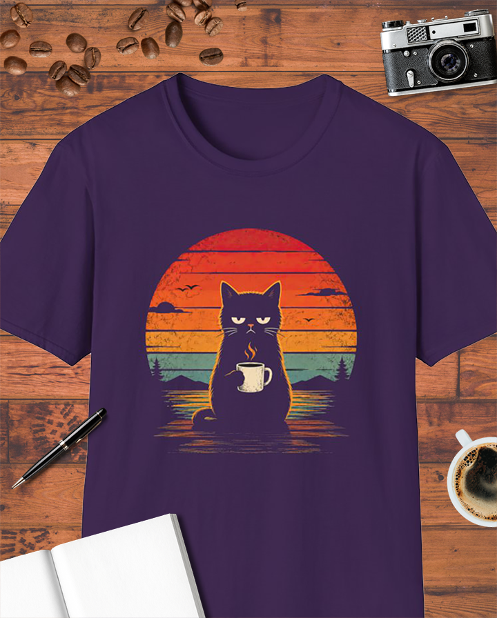 Funny Cat Coffee T-Shirt