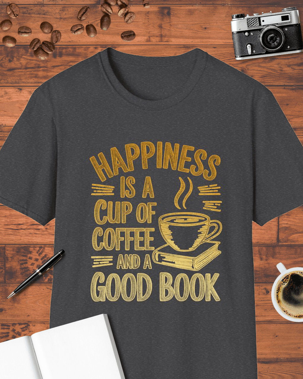 Happiness Is a Cup of Coffee and a Good Book T-Shirt