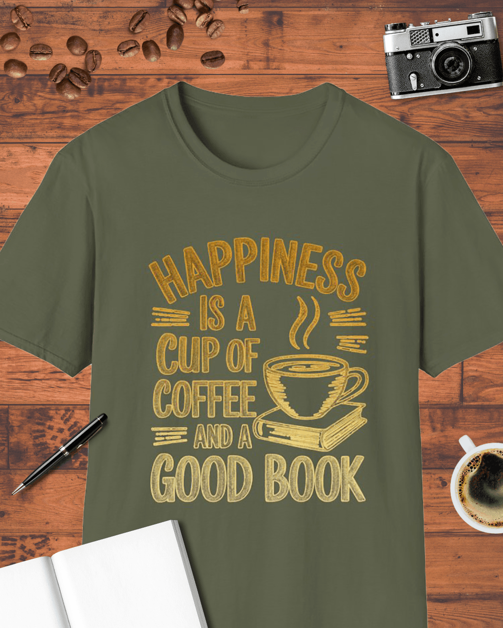 Happiness Is a Cup of Coffee and a Good Book T-Shirt