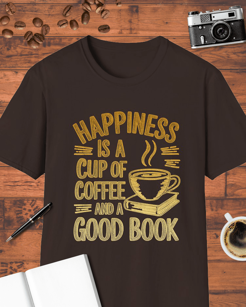 Happiness Is a Cup of Coffee and a Good Book T-Shirt