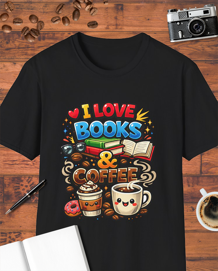 I Love Books & Coffee T-Shirt