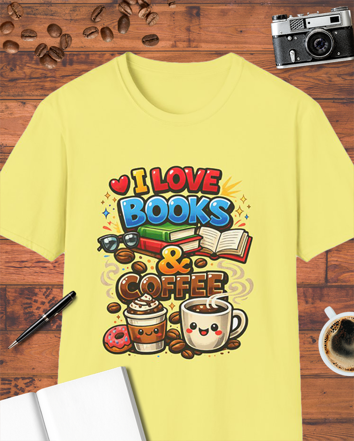 I Love Books & Coffee T-Shirt