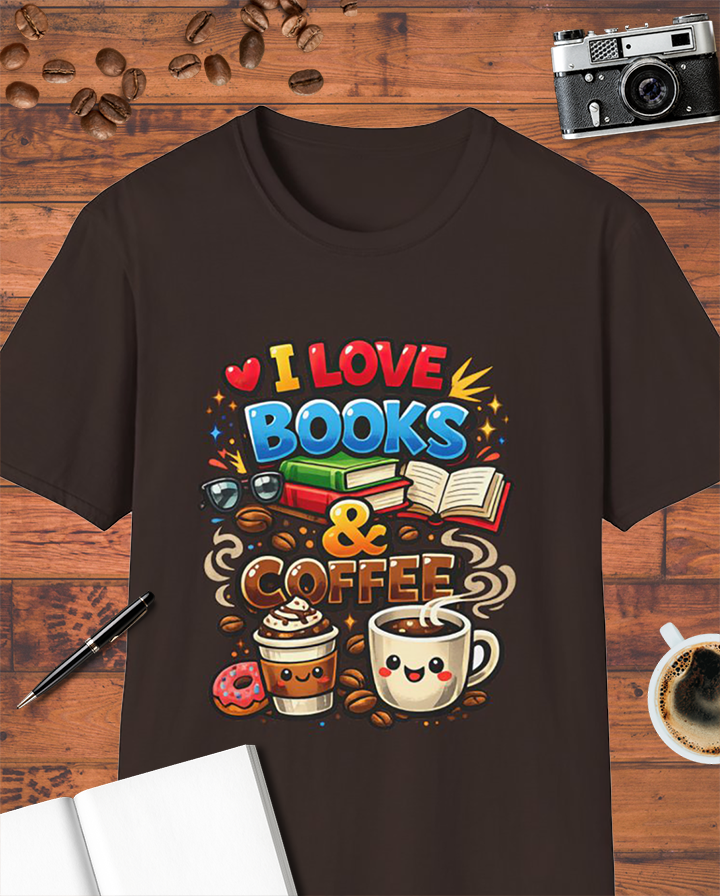 I Love Books & Coffee T-Shirt