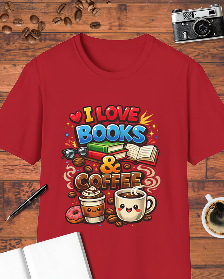 I Love Books & Coffee T-Shirt