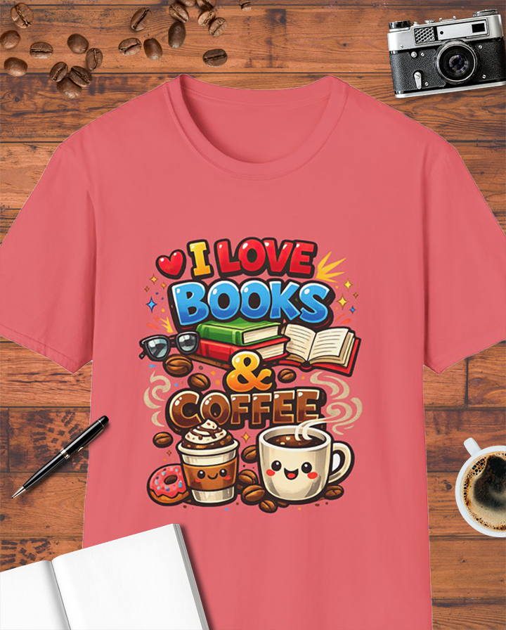 I Love Books & Coffee T-Shirt