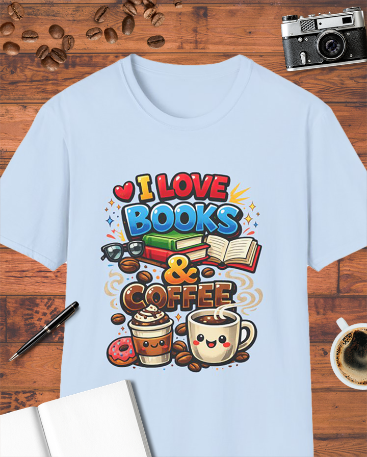 I Love Books & Coffee T-Shirt