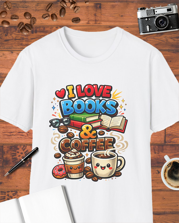I Love Books & Coffee T-Shirt