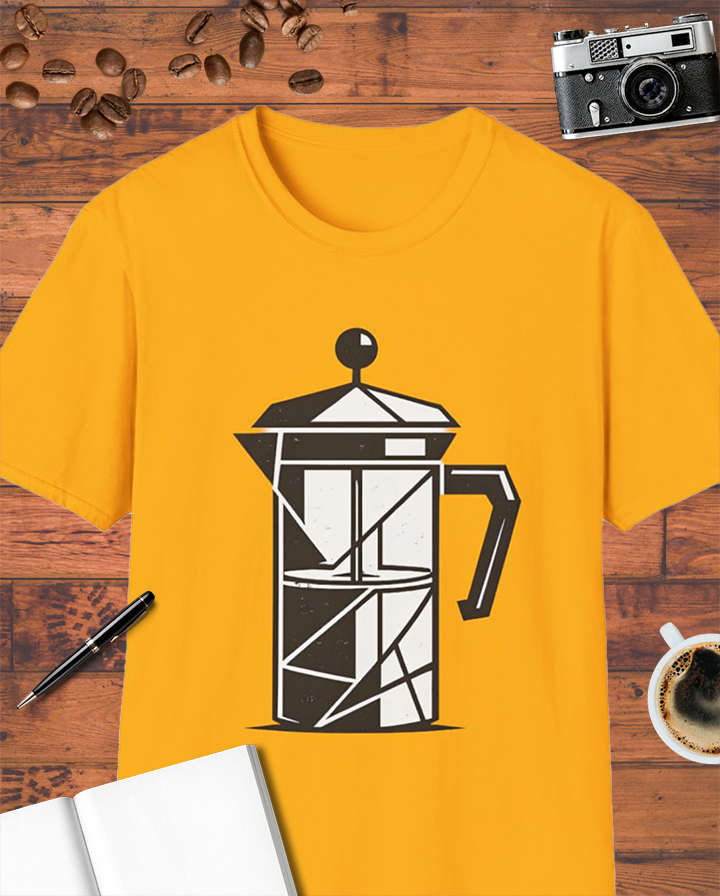 Modern Geometric French Press T-Shirt