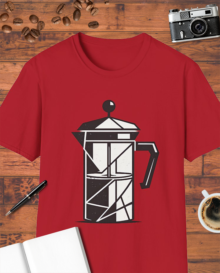 Modern Geometric French Press T-Shirt