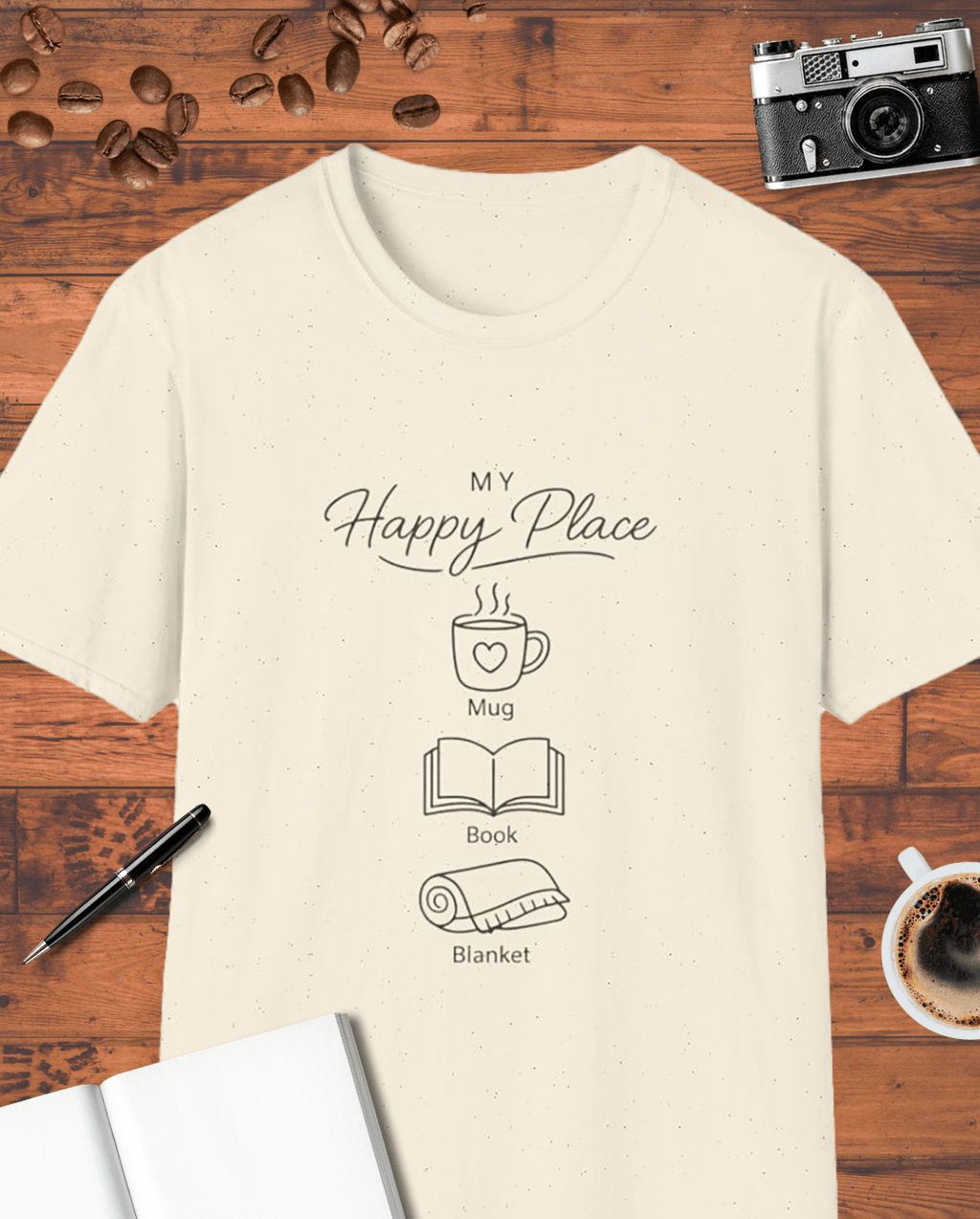 My Happy Place: Mug, Book & Blanket T-Shirt