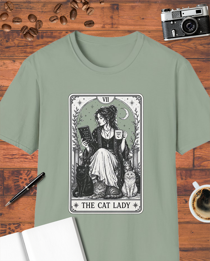 The Cat Lady Tarot Card T-Shirt