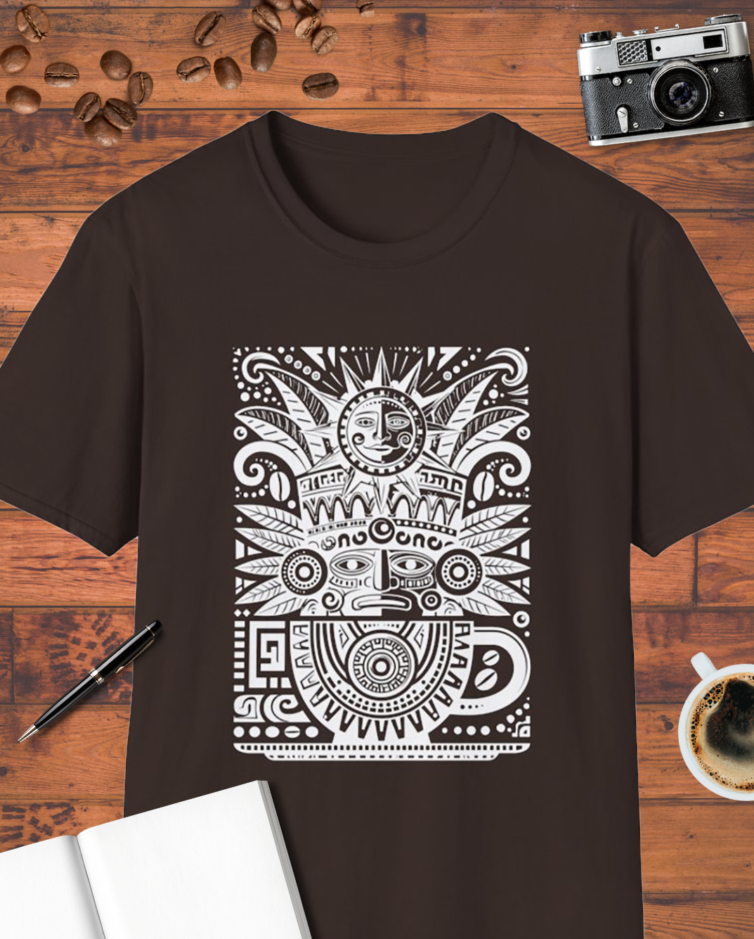Tribal Coffee Art T-Shirt
