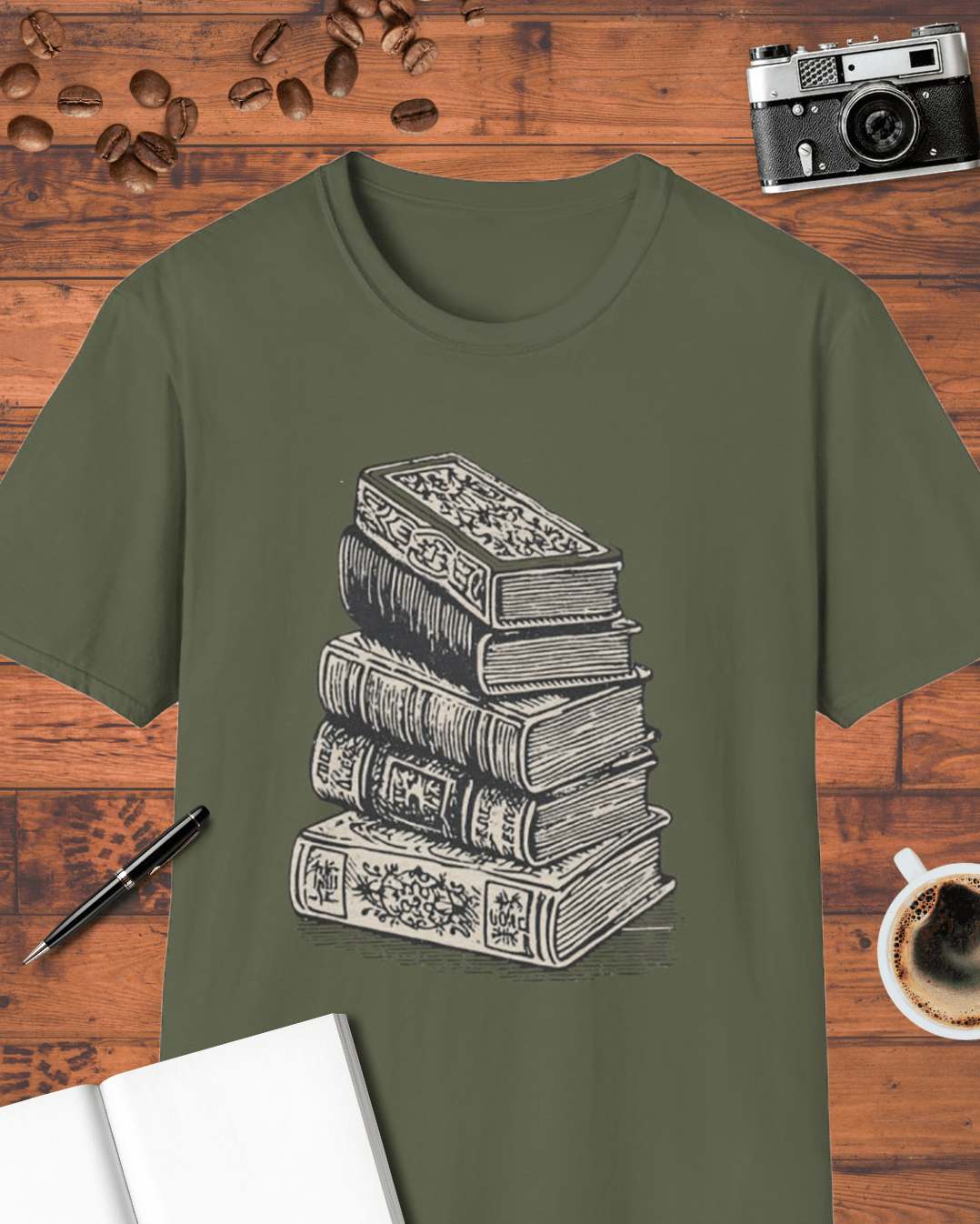 Vintage Book Stack T-Shirt