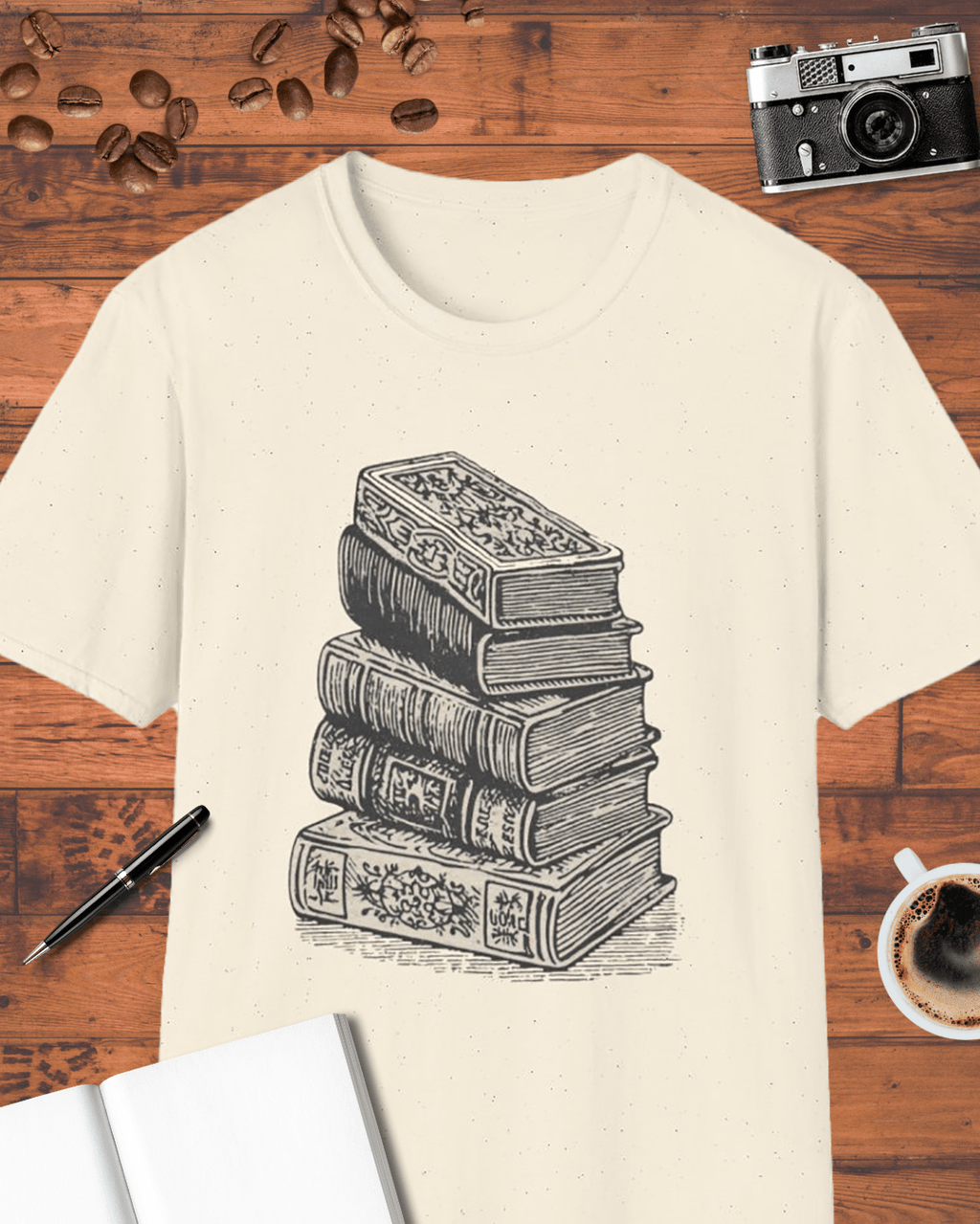 Vintage Book Stack T-Shirt