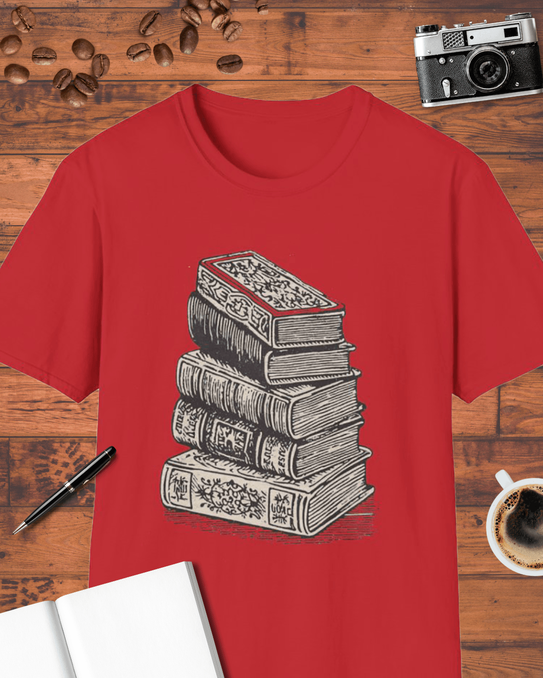 Vintage Book Stack T-Shirt