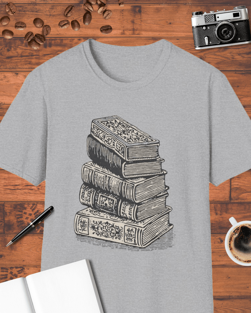 Vintage Book Stack T-Shirt