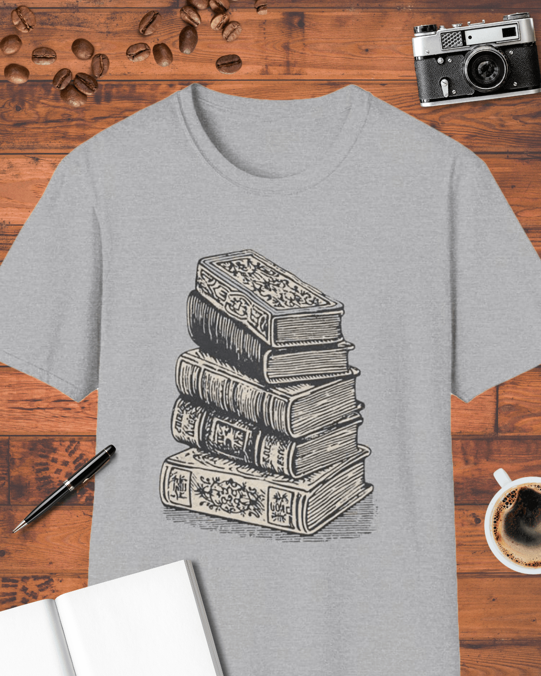 Vintage Book Stack T-Shirt
