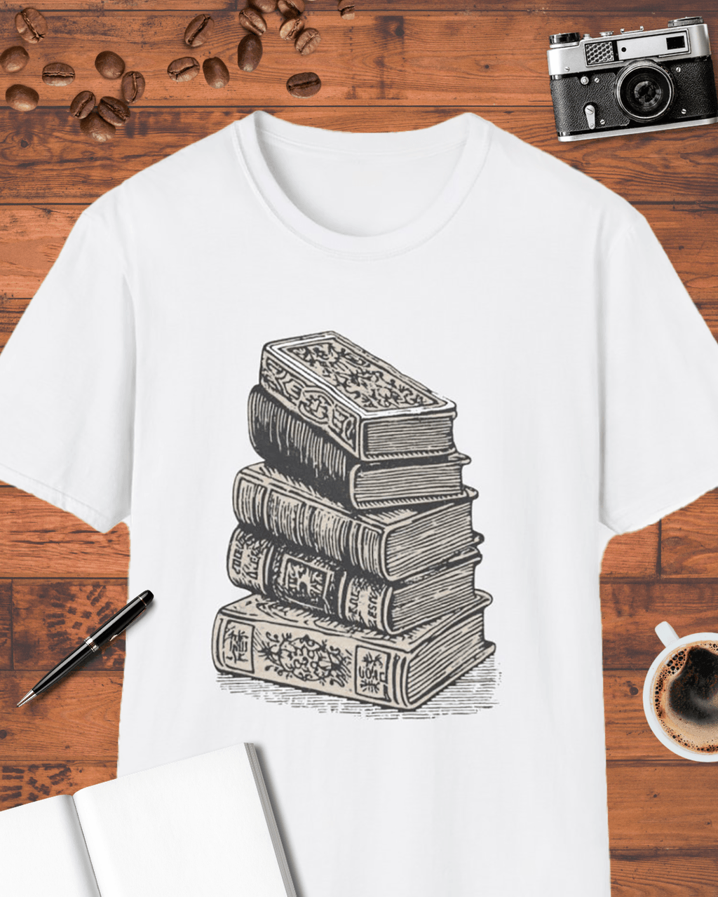 Vintage Book Stack T-Shirt